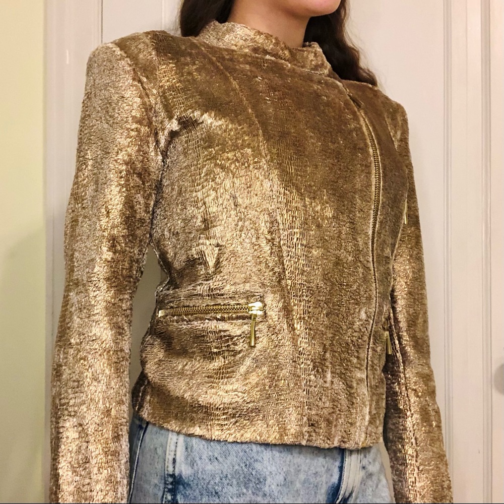 Azadeh Couture Vintage Gold Patterned Jacket